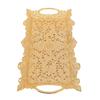 Turkish Serving Tray Metal Zinc Alloy for Coffee Tea Rectangle with Handle Relief Gold