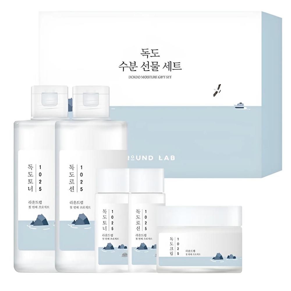 ROUND LAB 1025 Dokdo Hydration Set – Deep Sea Water Toner 220ml + Lotion 220ml + Cream 50ml