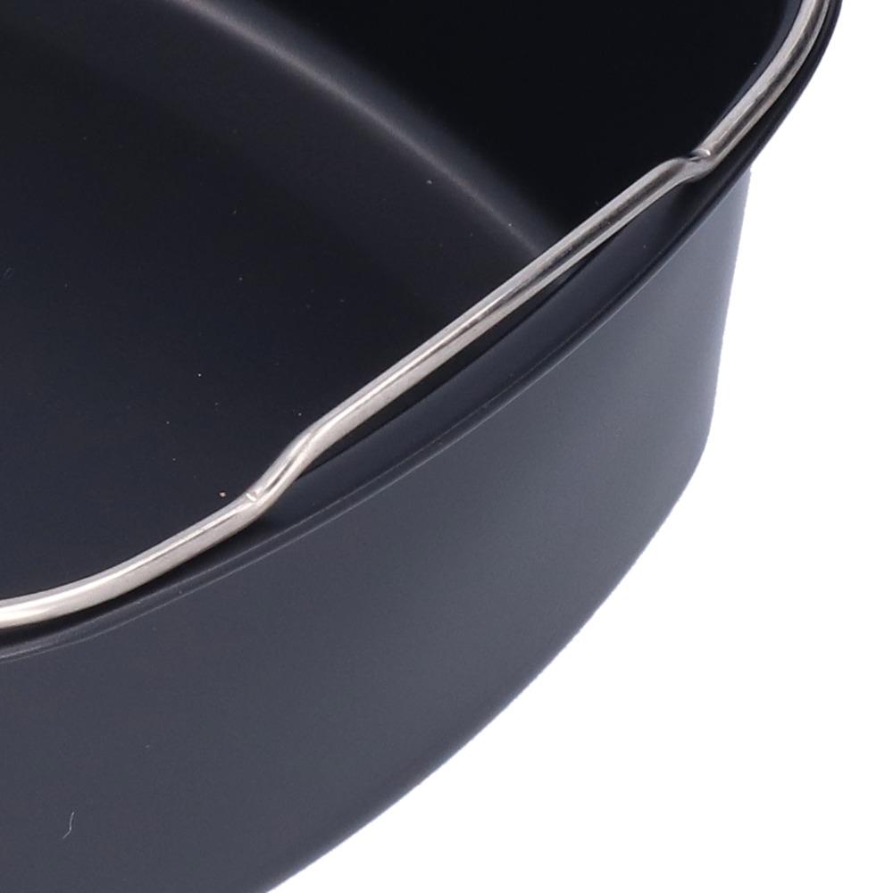 Iron Air Fryer Baking Pan Dishwasher Safe Stainless Steel Handle Cake Mold Non-Stick Food Grade Square Air Fryer Pan Microwave