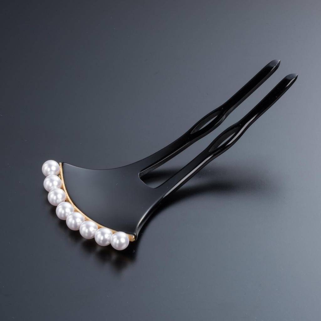 Perlenhaarnadel Haar Für den Eintritt und Kimono-Haarschmuck [Sanbi] Ginkgo-förmig [Klein] Ornament, Haarnadel, Haarnadel, Ginkgo-förmig, Abschluss, (Silber