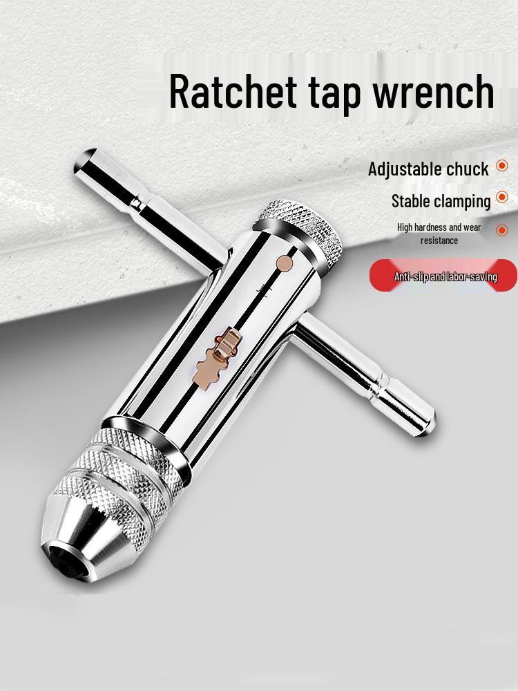 Adjustable Tap Wrench Set - Manual Tapping Tool with Extended Chuck