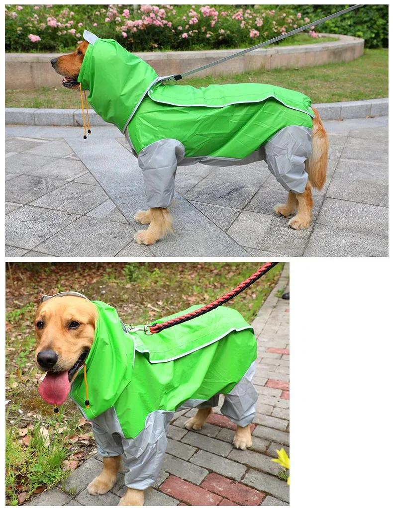 Large Dog Raincoat Reflective Waterproof Dog Clothes Outdoor Rain Coat Jacket Camo Big Dog Rain Raincape Pet Poncho