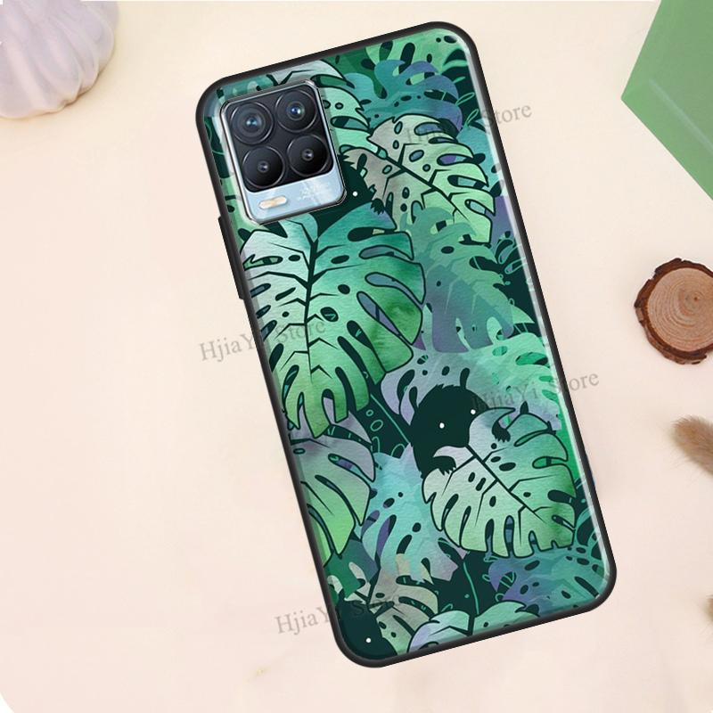 Leaves Monstera Green For Realme 10 Pro Plus C55 C35 C33 C31 C30 C21Y GT Neo 5 OnePlus 11 10T Nord CE 2 Lite Case