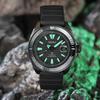 Seiko Prospe Automatic Mechanical Movement Silicone Strap Watch Men's Watches Black Dial SRPH97K1