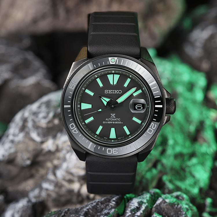 Seiko Prospe Automatic Mechanical Movement Silicone Strap Watch Men's Watches Black Dial SRPH97K1