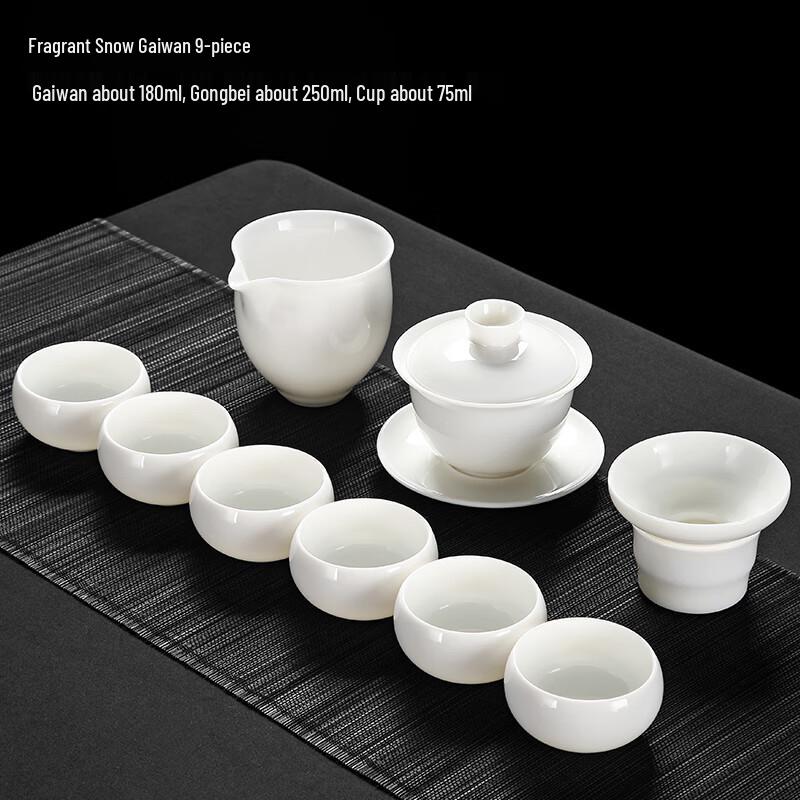 Naijiang Mutton Fat Jade White Porcelain Kung Fu Tea Set