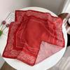 Summer new double-sided velvet scarf air-conditioned room with shawl women travel photo thin sunscreen 61 small square scarf
