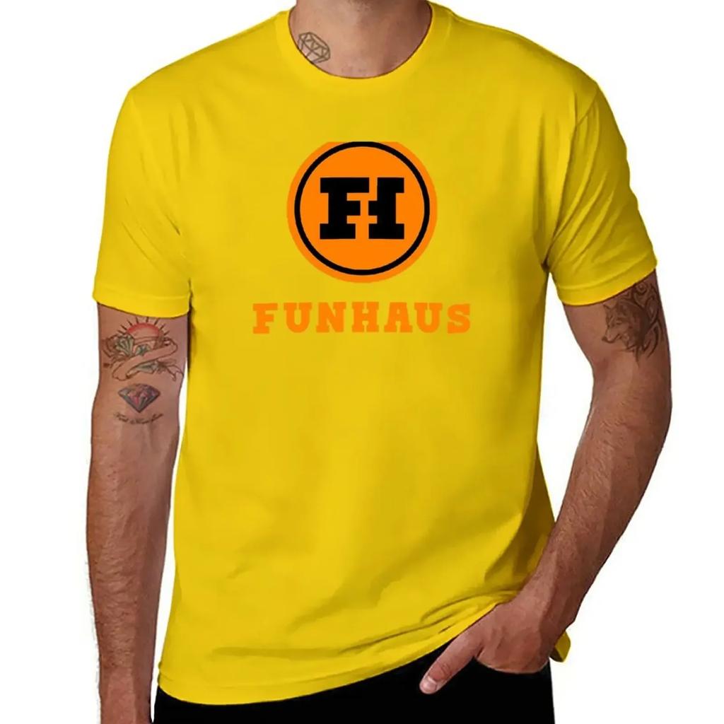 funhaus logo T-Shirt anime sweat customizeds t shirts for men