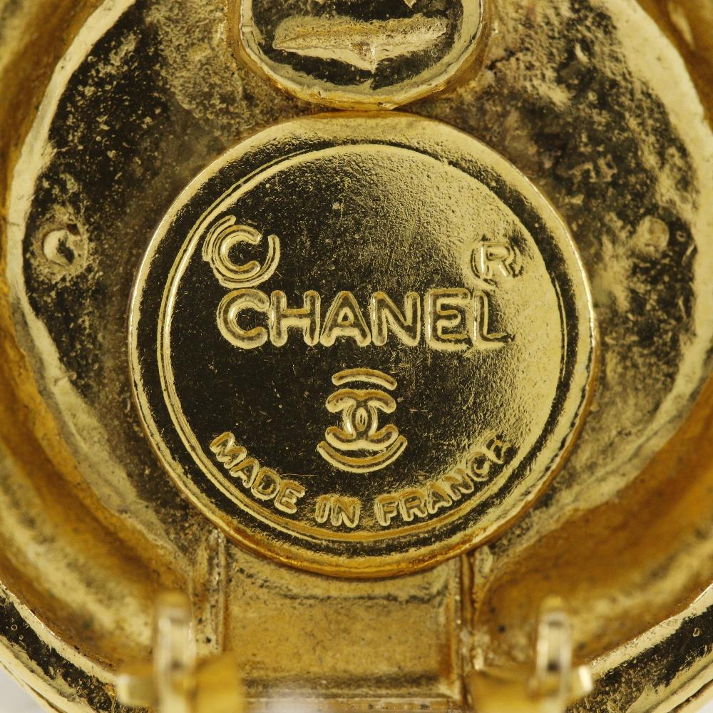 Chanel COCO Mark Earring Vintage Plated Gold 20.7g Women Used