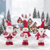 Retractable Festive Ornaments Santa Deer Snowman Polyester Sculpture Space Saving Tabletop Holiday Display