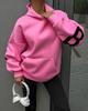 Dames Herfst Europese & Amerikaanse Stijl Briefprint Hoodie - Lange Mouw, Verdikt, Veelzijdig, Sportieve Pullover.