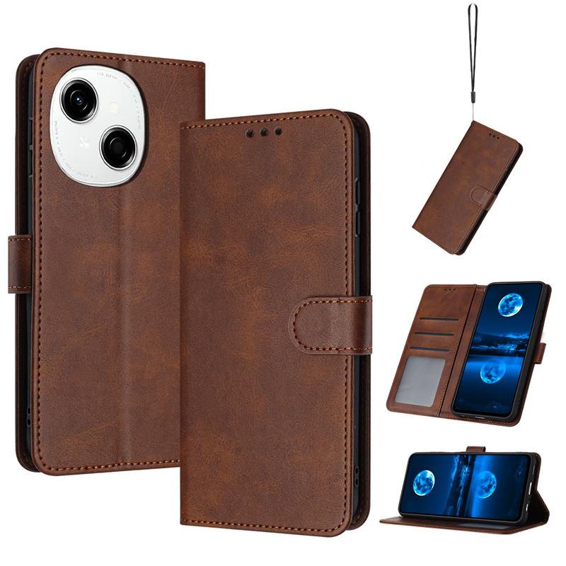 Magnetic Flip Cover Leather Case For Tecno Spark Go 1 2025 SparkGo 2024 30C 20C Pop 9 8 Cases Solid Color Skin Feel Wallet Bags