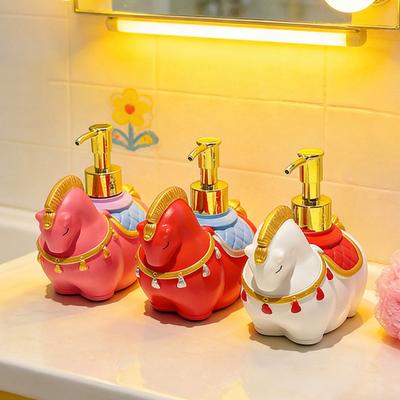 Yousheng Soap Dispenser Horse Design Hand Soap Lotion Shower Gel Bottle with Golden Pump Head Bathroom Accessory