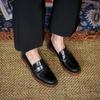 New Butter Leather Women 'S Shoes Fashion Handmade Loafers Round Toe Thick Heel Slip -On Pumps Shoes For Women British Style