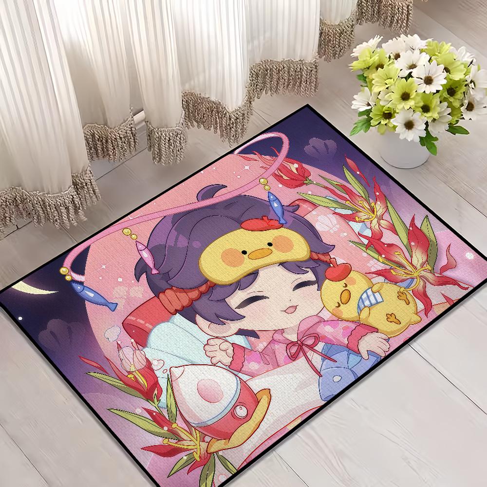 

kawaii chibi sleep Love and Deepspace Home Bedside Rug Kitchen Bath FloorMat Hallway Balcony Carpet Entrance Doormat hogar Decor 40cm x 60cm