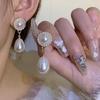 Light luxury niche pearl celebrity style exquisite stud earrings female versatile temperament simple atmosphere earrings high-end ear jewelry