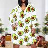 Women Plus Size V Neck Long Sleeve Gradient Printed Fitted Midi Dress