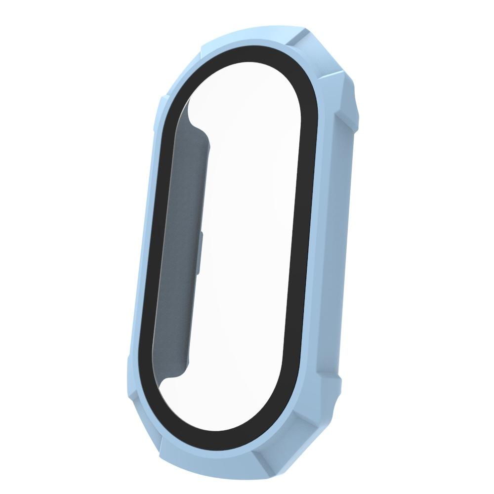 

Hard PC Case Glass Screen Protector For Xiaomi Smart Band 10 9 8 7 4/5/6 Shockproof Watch Cover Bumper Shell for miband10 For Miabnd 4 5 6 синій