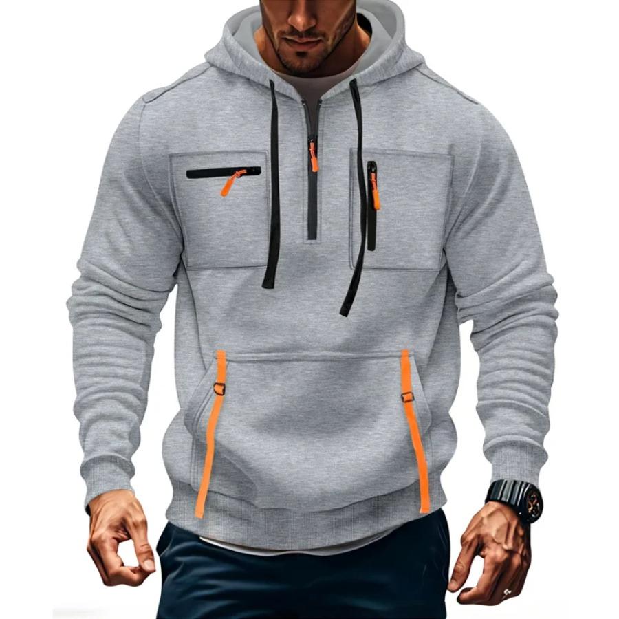 Neuer Reißverschluss Herbst Winter Herren Mode Hoodie Warme Fleece Sweatshirts Mehrere Taschen Farben Quastendesign Freizeitkleidung