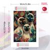 Colorful Siamese cat Pattern  3pcs 100% Round Full Drill 5D DIY Diamond Painting Embroidery Cross Stitch Rhinestone Décor