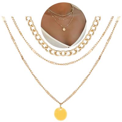 Adjustable Length Necklace Multilayer Necklace Embedded Necklace Alloy Texture Suitable for Trendy Jewelry Lovers