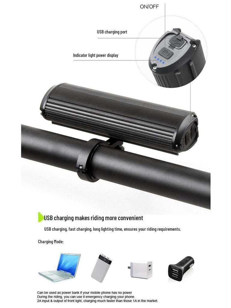 2600LM High-Brightness Bicycle Light for Road and Mountain Bikes - Night Riding Cross-Border Model