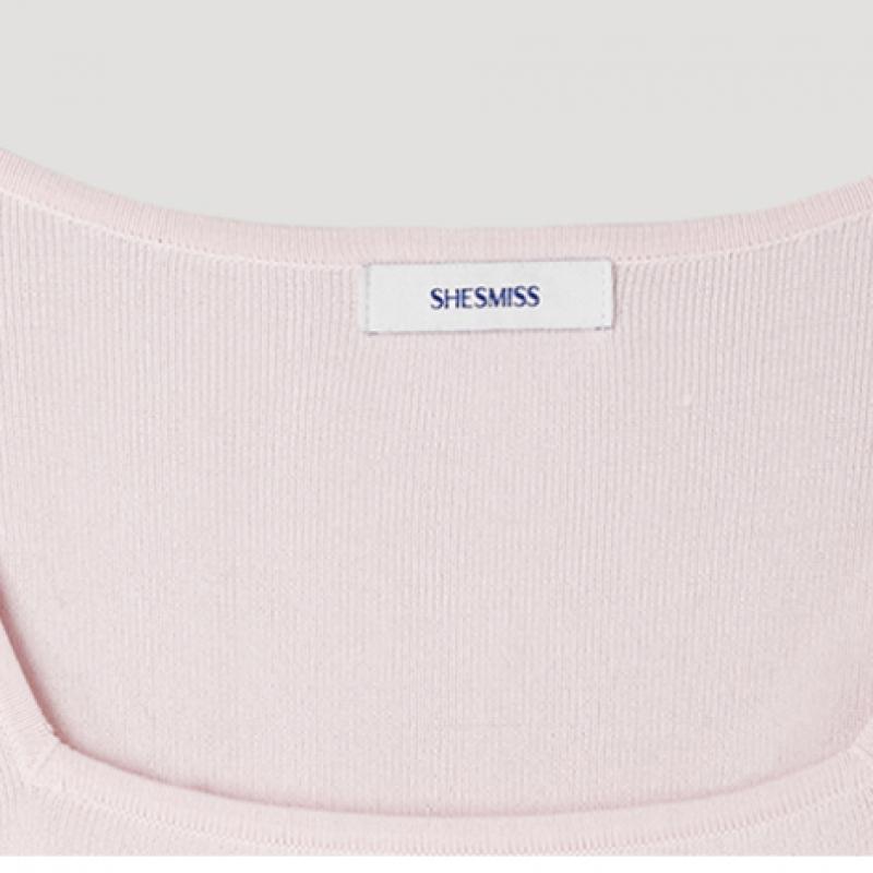 [She S miSS] Square Neck Rib Knit Top SSkpop22210 Lp