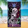 Gothic Skull Beach Towel Microfiber Quick Dry Bath Towel Dark Forest Horror Print Swimming Pool Towel Large Decor Towel