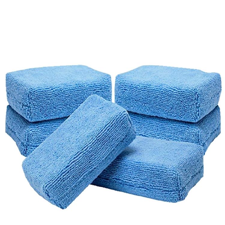 High Absorbency Microfiber Pads For Automotive Care Providing Scratch Free Wax And Polish Application Conditioning Use