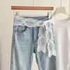 White Lace Mesh Waist Belt Hollow Out Embroidery Waist Chain For Women Summer Dress Jeans Decorative Belt