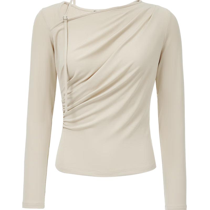 VEROMODA 2025 Spring Off-Shoulder Ruched T-Shirt M