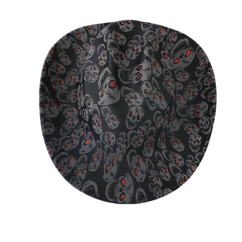 Props Men's and Women's Cowboy Hats European and American Jazz Top Hats Halloween Party Ball Skull Hats