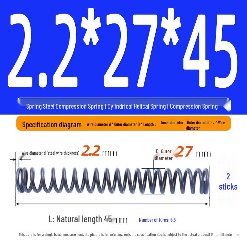 2.2mm Spring Steel Compression Spring - Cylindrical Helical Reset Mechanism
