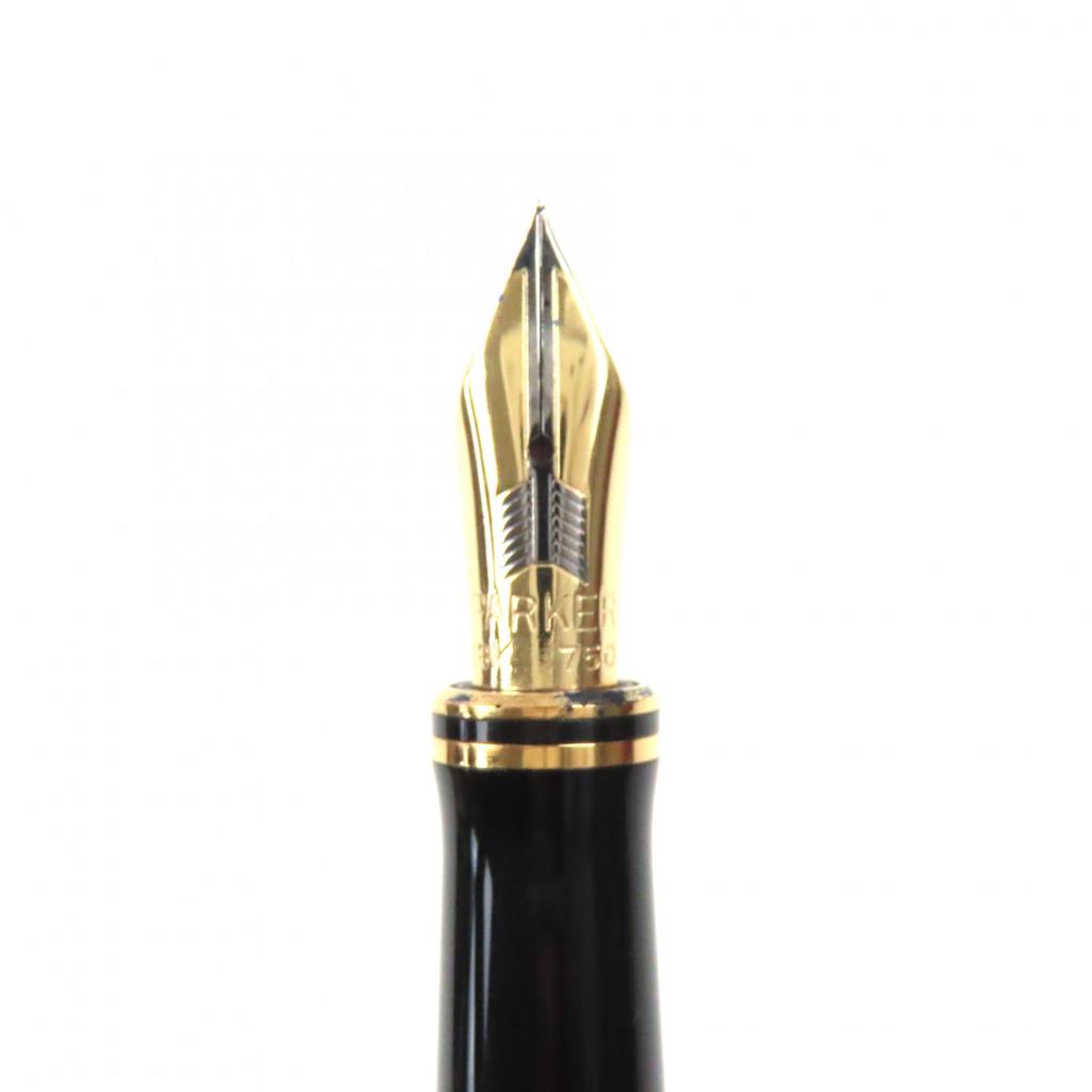 Excellent PARKER Fountain Pen Duofold International Marble Blue 18K Mens Used