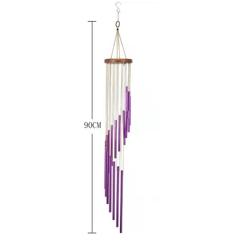 2022 Mix 3 Colors Gold Wind Chime Fengshui with 18 Tubes Spiral Garden Decoration Wind Chime 35 (Purple,35 ) фиолетовый