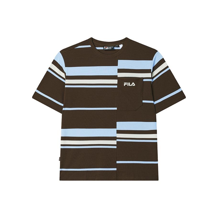 

Fila Оригинальная Повседневная Мода Полосатый Пуловер Футболка с Коротким Рукавом Мужские Топы F11M539110F-BN S