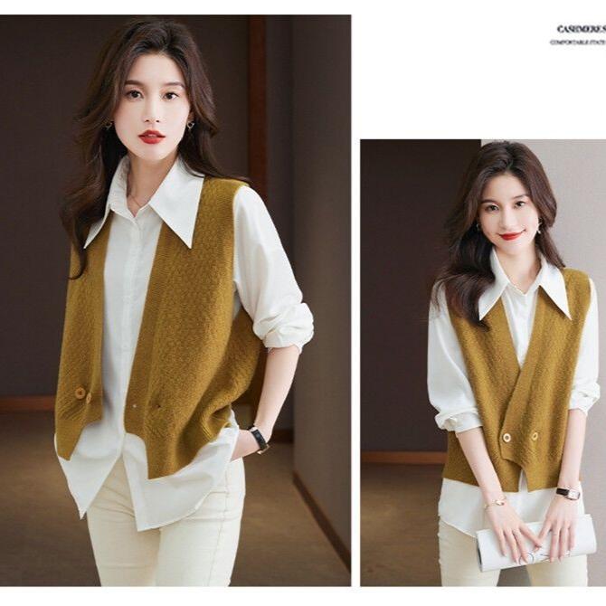 Comfortable And Loose Sleeveless Knit Vest For Women Perfect Springautumn Outerwear