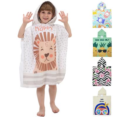 Ultra Fine Fiber Children's Bath Towel Printed Large Bathrobe for Baby Beach Swimming, Portable Absorbent Beach Towel