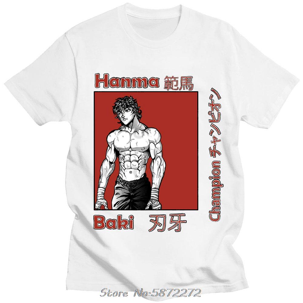 Baki The Grappler Anime Unisex T-Shirt Yujiro Hanma Lässiges Unisex Baumwoll-T-Shirt Kleidung Für Teenager Klassisches Punk-T-Shirt T-Shirt Kleidung