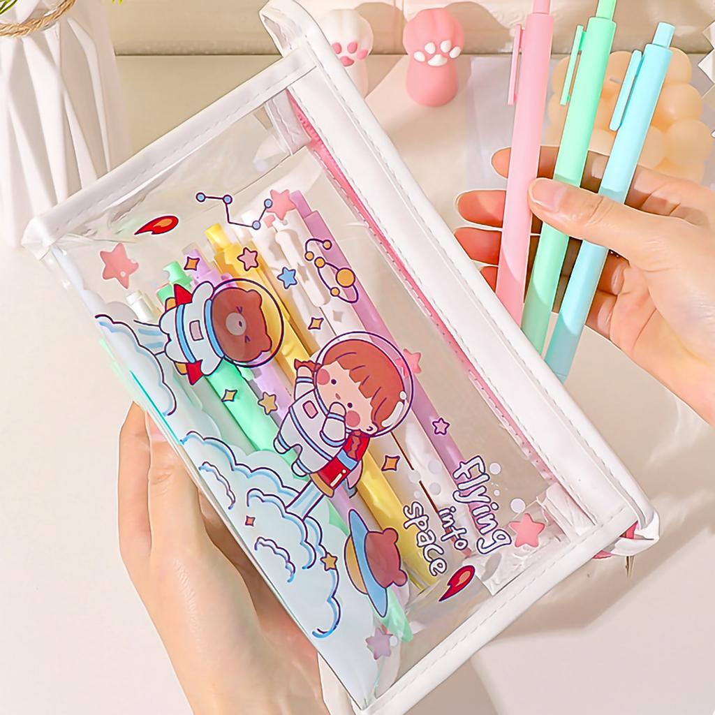 Cute Clear Cosmetic Bag Smoother Zipper Large Capacity Multifunctional