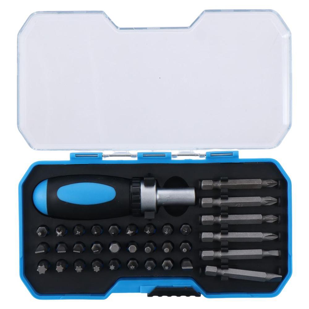 

Chrome Vanadium Steel Ratcheting Screwdriver Set with Case Precision Multi Screwdriver Bit Home