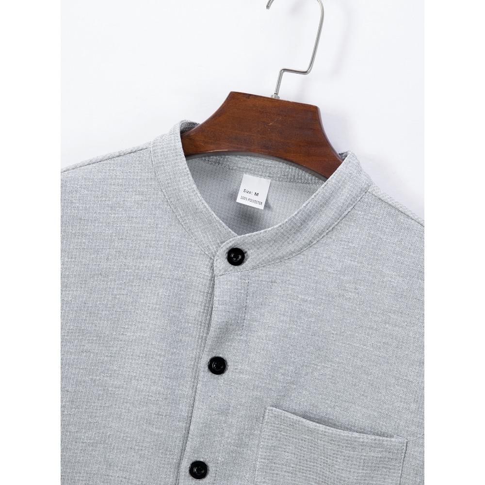 Herbstmode Lässiges Langarmhemd Herren Slim Social Business Hemd Einfarbiges Unterhemd Herren Fitness Sportbekleidung