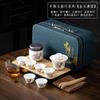 Travel Kung Fu Tea Set Tea Tray Complete Set Dehua White Porcelain Suet Jade Cover Bowl Set Light Luxury Business Companion