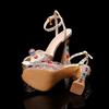 Luxury Colorful Rhinestones Women Gladiator Sandals Sexy Ankle Strap Platform Wedges High Heels Summer Party Prom Shoes