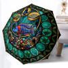 Aquatic Life Mandala Pattern Umbrella, Portable and Foldable Design, 8 Ribs, a Casual Accessory for Halloween, Christmas, and Birthday Gifts.