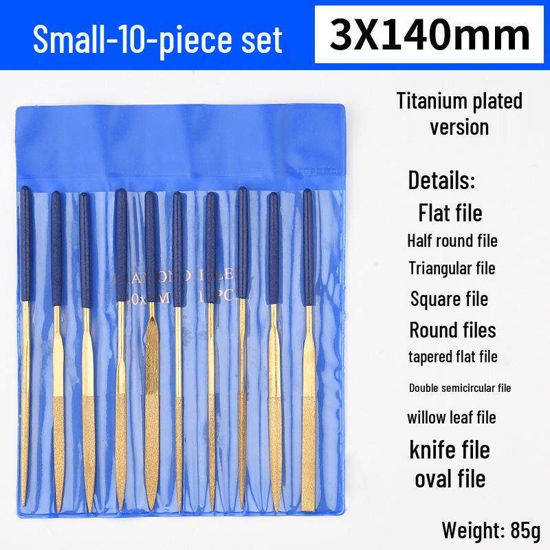 10-Piece Mini Triangular File Set for Woodworking & Metal Grinding Tools
