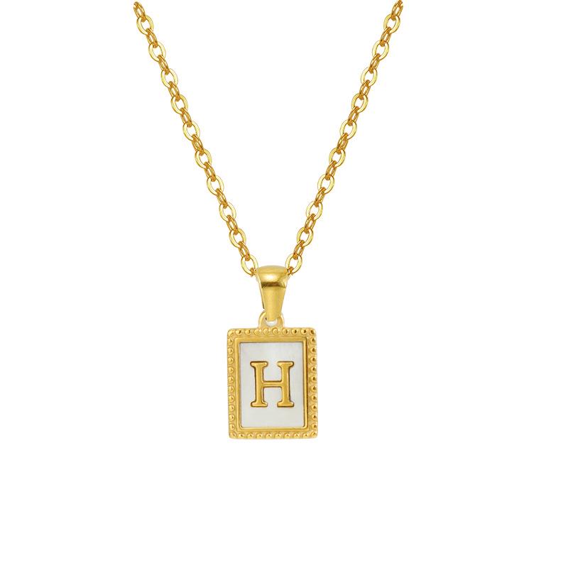 18K Gold Stainless Steel Letter Pendant Necklace – European and American Style Titanium Steel Clavicle Chain for Women
