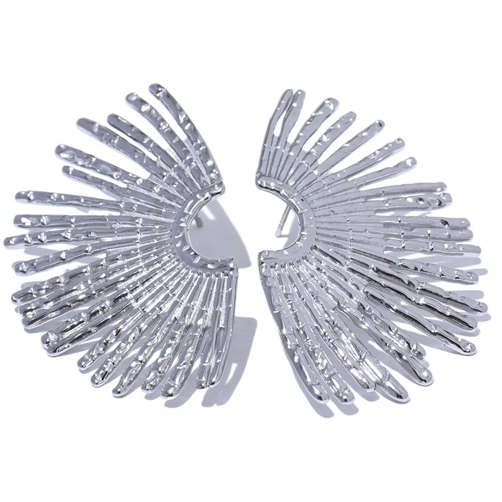 

Yhpup Stainless Steel Geometric Zircon Stud Earrings for Women Anti Allergic Temperament Daily Statement Jewelry Accessories