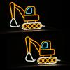 2Pcs Neon Sign Construction Excavator Vehicles LED Neon Light USB Powered Wall