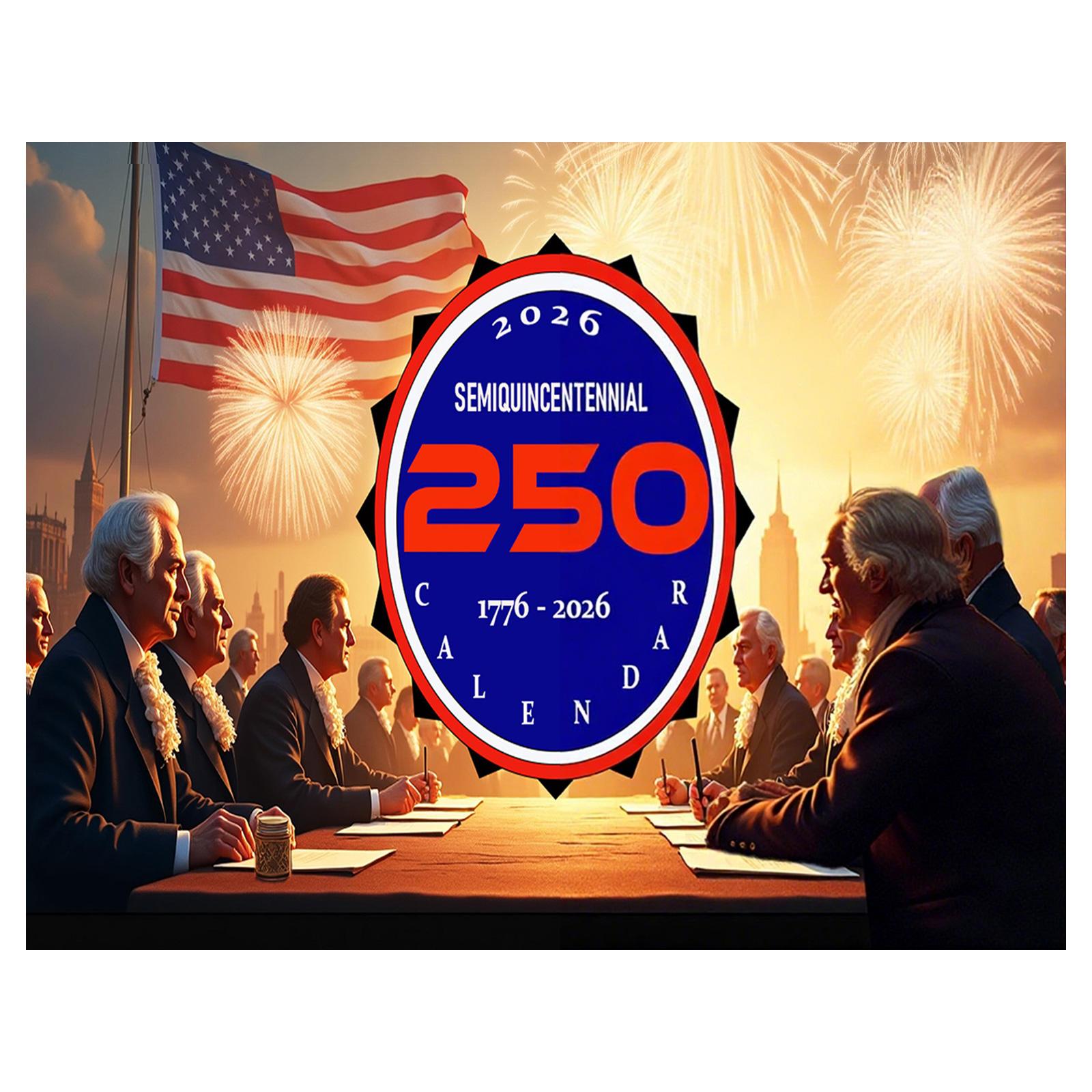 

Америка 250 Настенный календарь 2026 Отпразднуйте Семиквинтицентениал с патриотичным планером Исторический подарок One Size